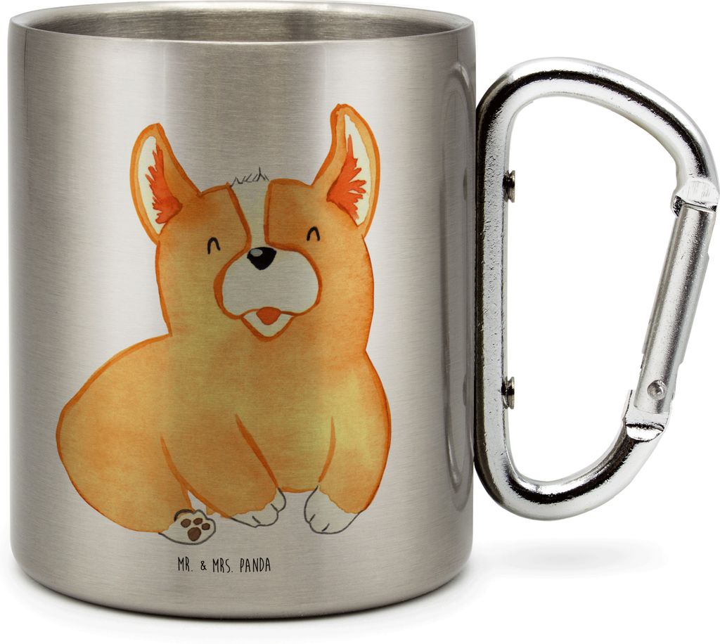 Mr. & Mrs. Panda Thermobecher Corgie - Transparent - Geschenk, Hund, Bellen, Trinkbecher Edelstahl, Spruch, Süß, Sprüche, Becher Aus, Kaffeebech...