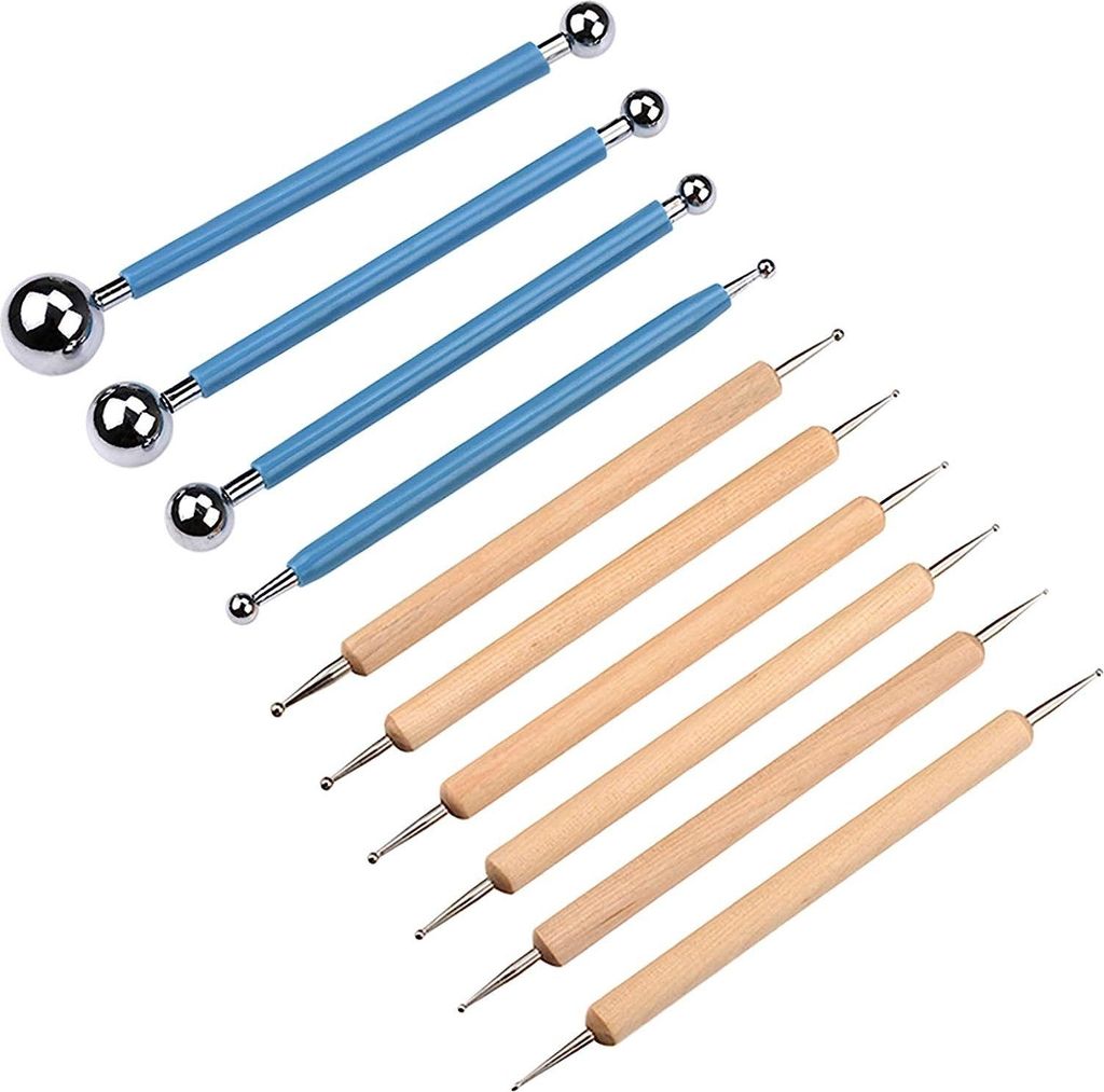 9 Stück Modelierwerkzeug Set, Ton Werkzeug, Clay Tools, Reversibles Modellierwerkzeug Ton mit Aufbewahrungstasche