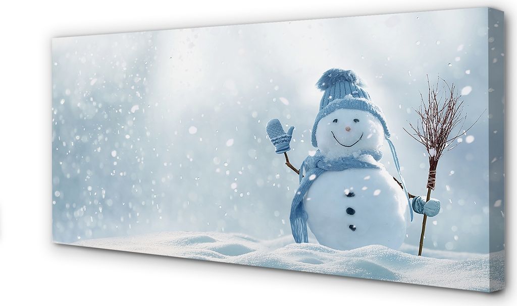 Leinwandbild 100x50 Wandkunst Schneemann Schnee