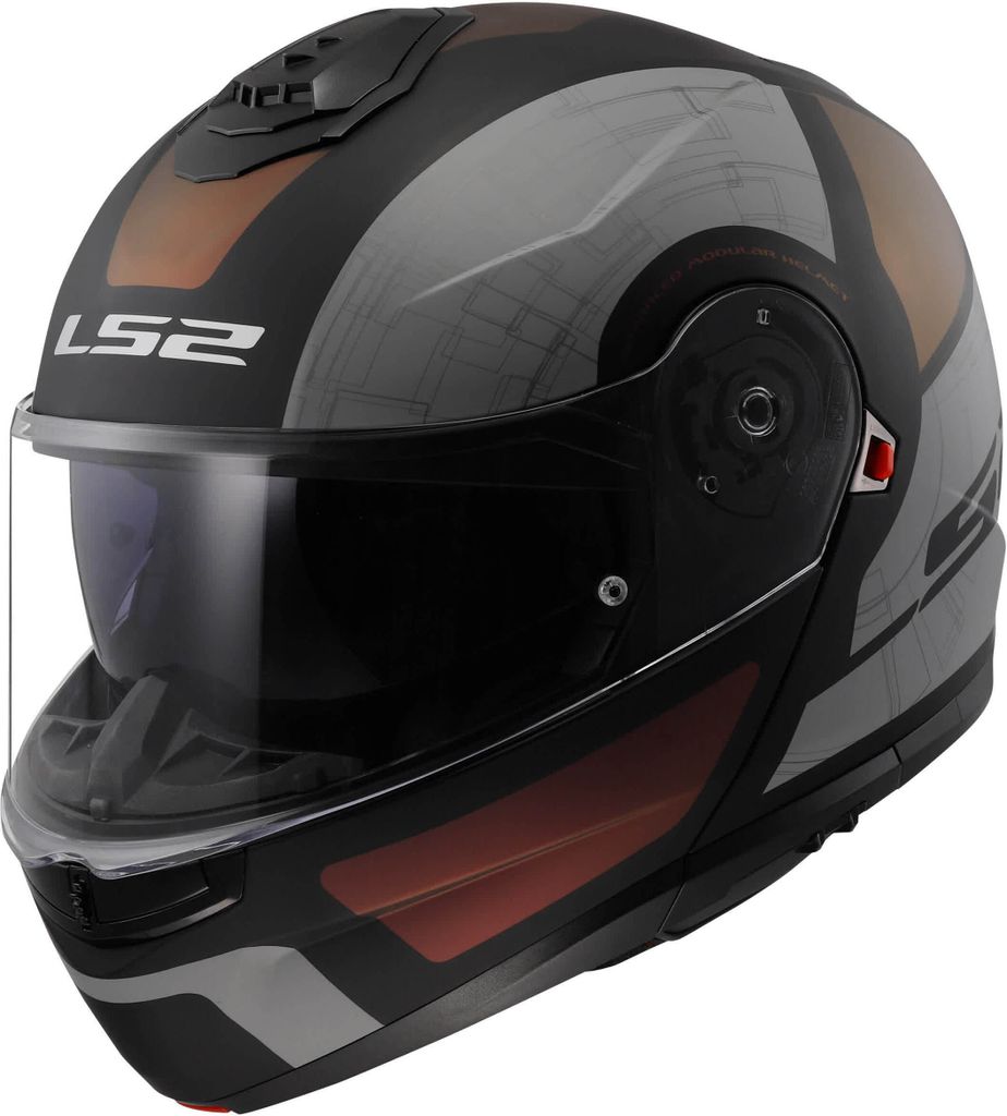LS2 FF908 Strobe II Orion Klapphelm, schwarz matt/grau, XL (61/62)