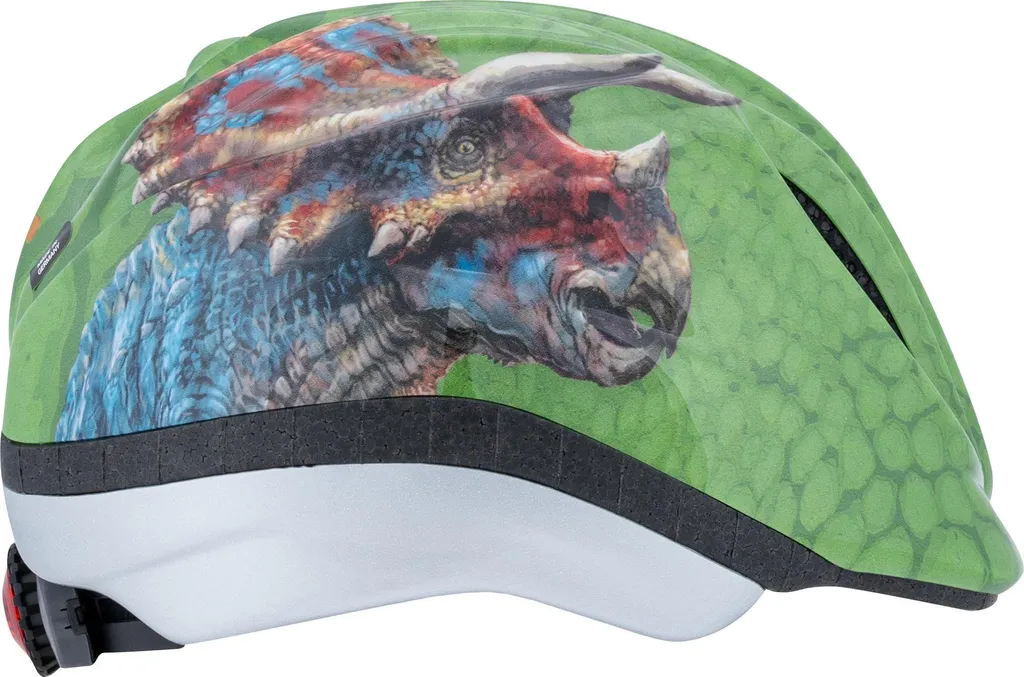Casque enfant T-Rex World robuste avec aérations et réglage ergonomique