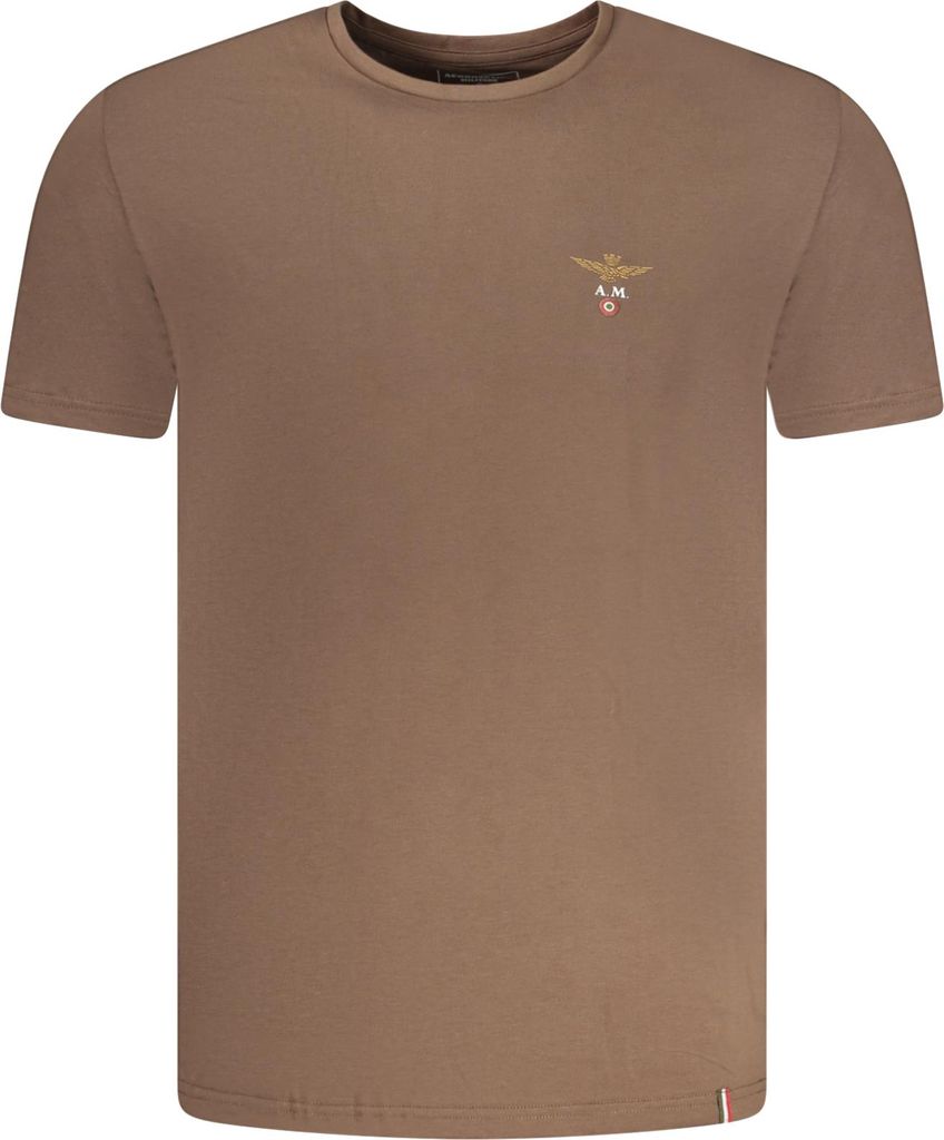 Herren T-Shirt Braun - Kurzarm, Rundhals mit Logo und Druck