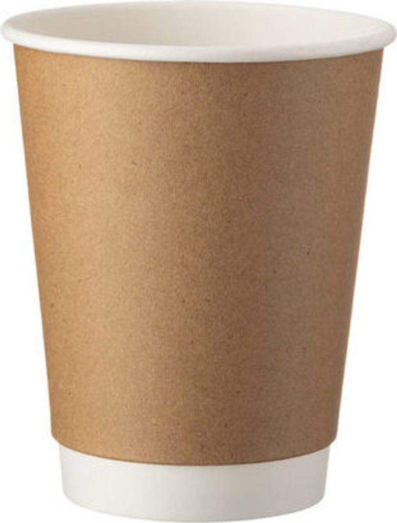 25x Kaffeebecher CoffeeToGo Pappbecher Kraft Doppelwand Produktbild 