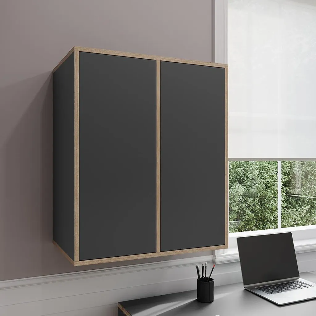 Etagère Design Anthracite Vicco Tetrix 2 Portes et Format Compact - 3