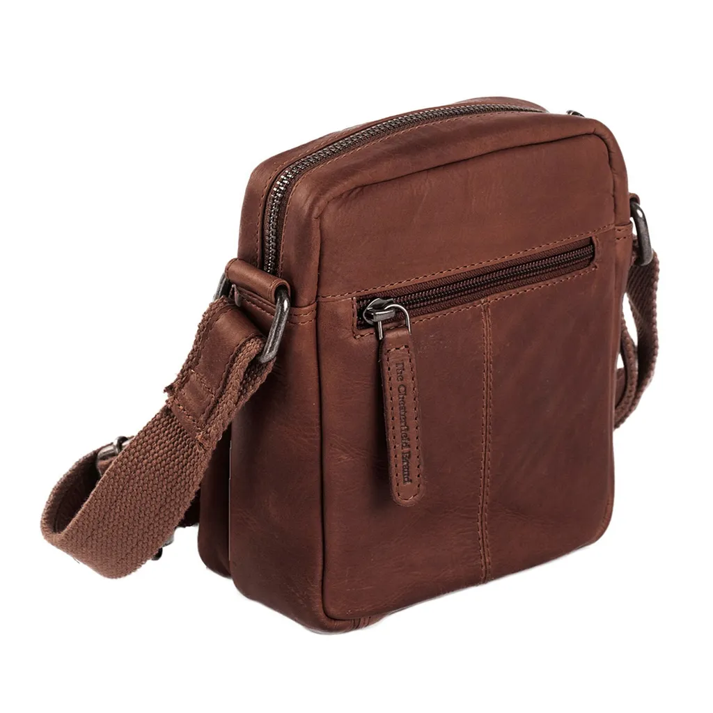 Borsa Uomo Pelle Marrone Chesterfield Bremen - Tracolla Compatta - 2