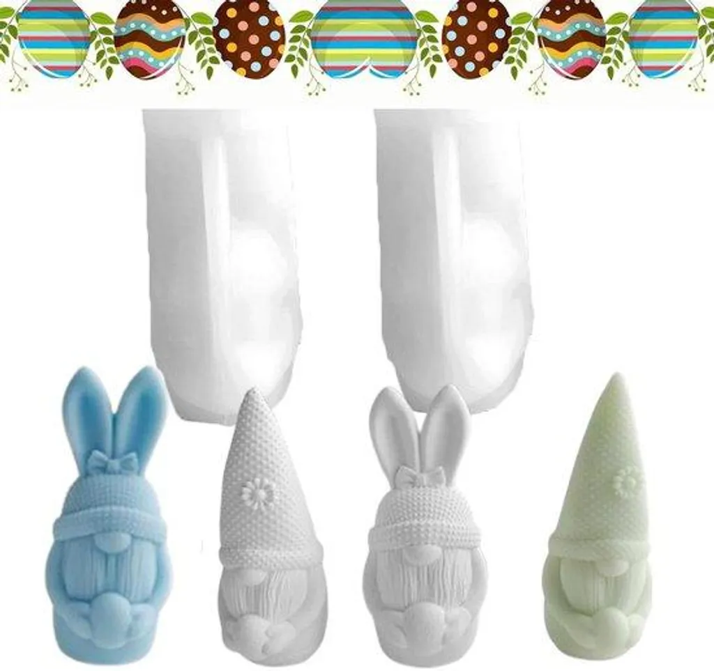 Moule Silicone Œufs et Gnomes de Pâques Haute Qualité pour DIY - 2pcs