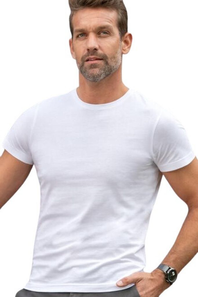 Exklusives Herren-T-Shirt, 100% Baumwolle, unbedruckt, einfarbig, 160g/m2, Farbe weiß, Größe XL
