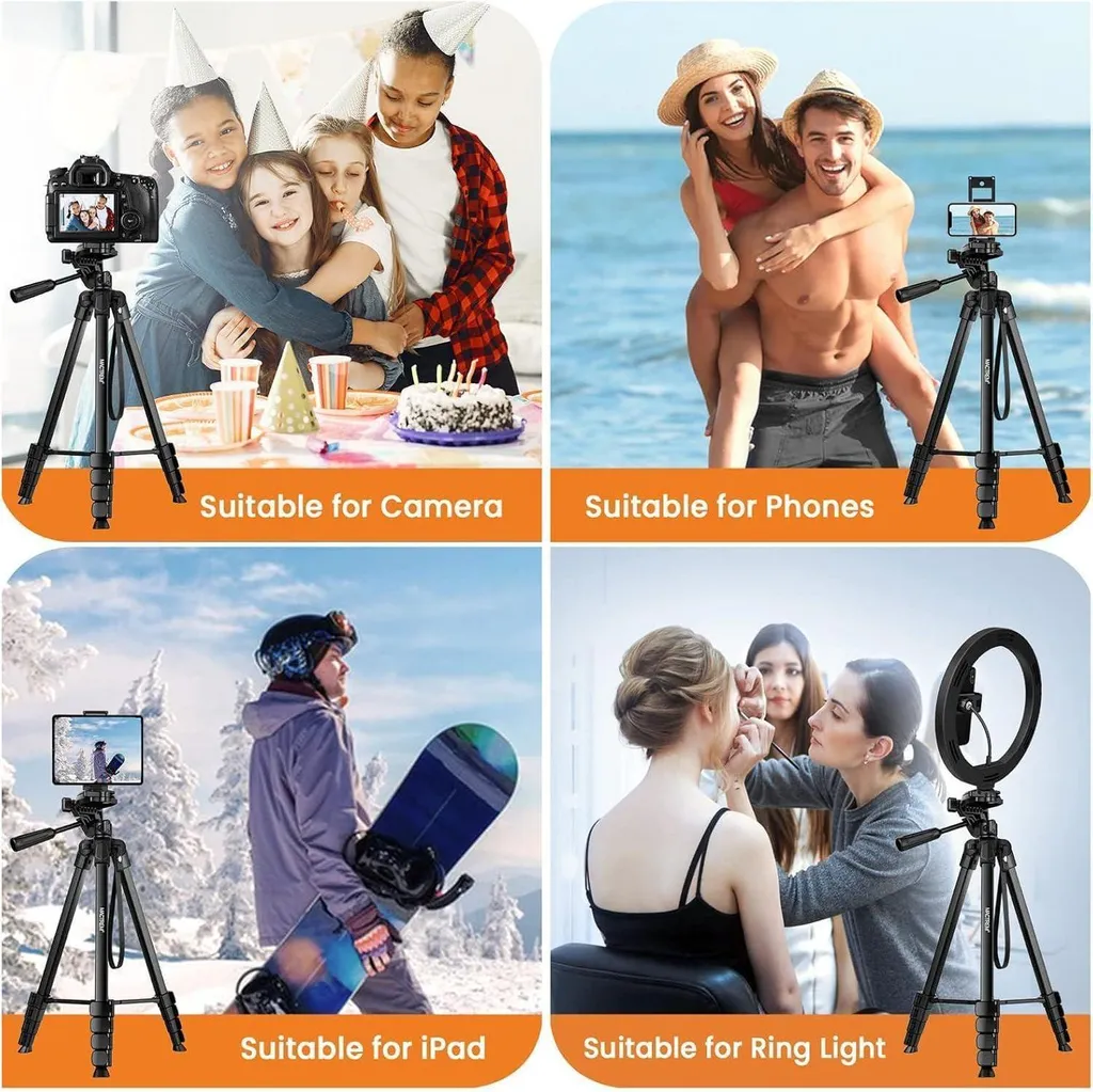 Trépied Vlogging 172cm pour Vidéo et Selfies avec Télécommande Bluetooth - 2
