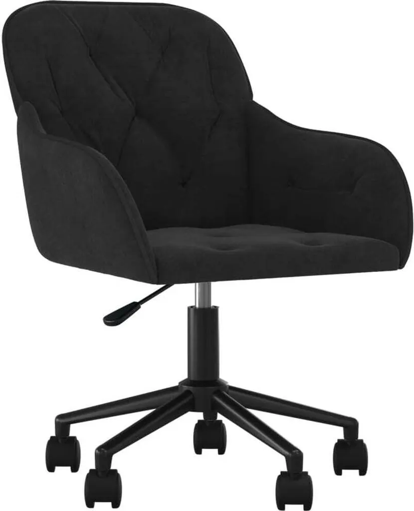 Sedia Ufficio Girevole Velluto Nero | Poltrona Scrivania Elegante
