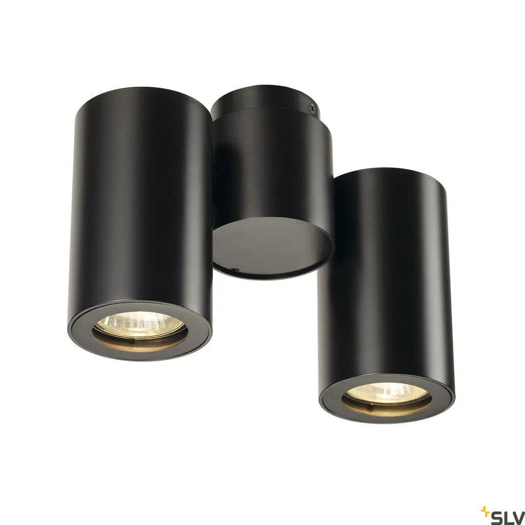 Spot de Plafond Double Noir pour Cuisine et Salon Enola B GU10 230V