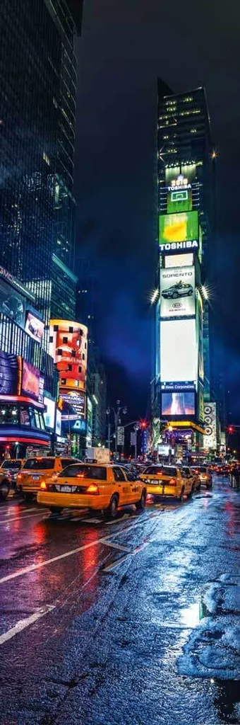 Habillage de porte New York Times Square HDR et kit de fixation 63cm