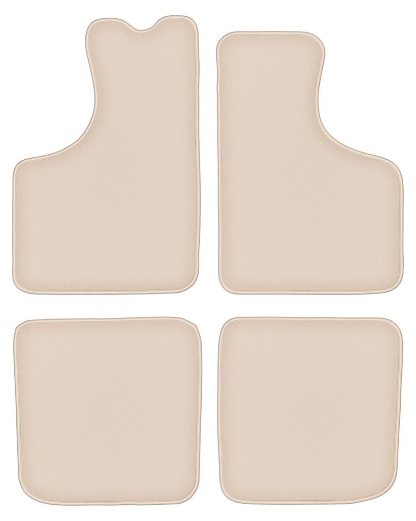 DURBAN Beige Velours-Fußmatten-Set für Skoda 105/120/130 Limousine (1976-1990)