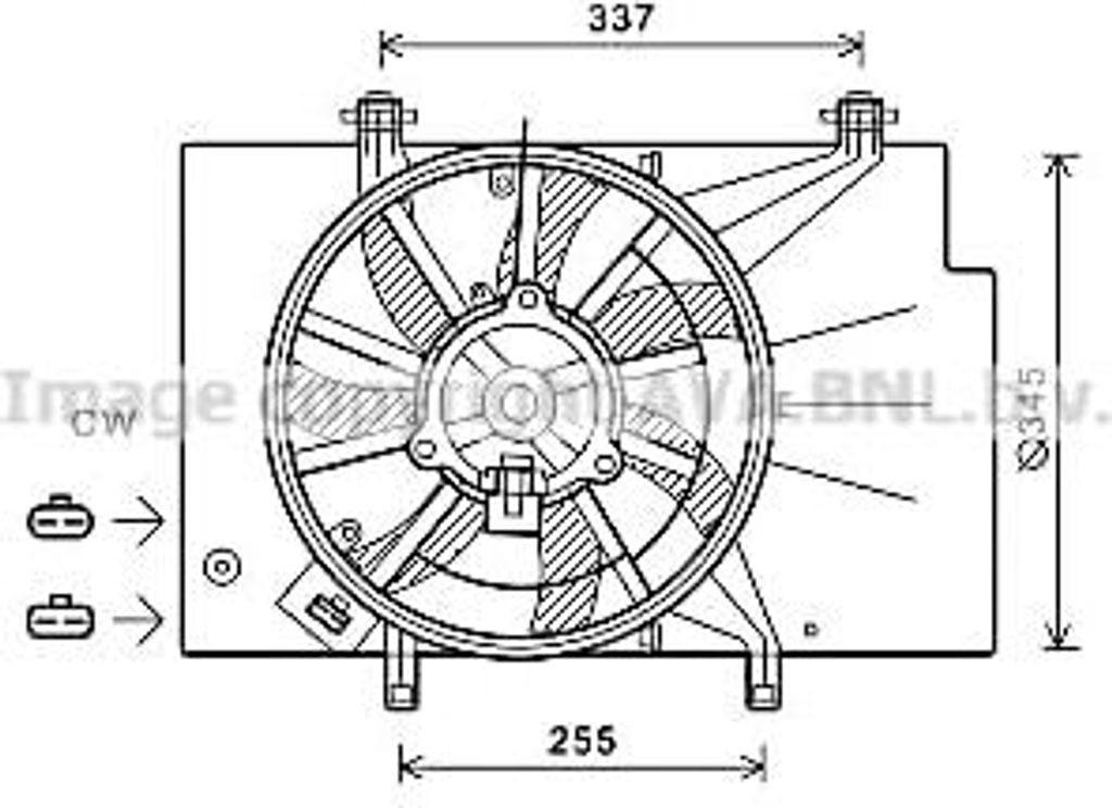 PRASCO FD7559 Lüfter Motorkühlung Kühlerlüfter für FORD Fiesta Mk6 Schrägheck (JA8, JR8) Wasserkühler