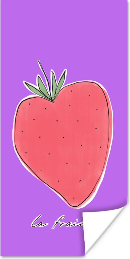 MuchoWow Poster Erdbeere - Obst - Zitate 75x150 cm - Dekoration für die Wände