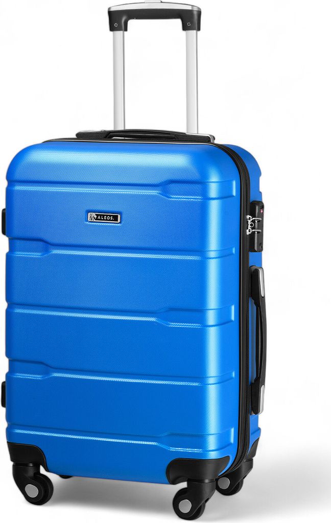 ALEOS. Handgepäckskoffer M 40x25x55cm Reisekoffer, Hartschalenkoffer, Blau, leicht, Hartschale, robust, Trolley, Handgepäck, 100% ABS+PC, TSA Sch...