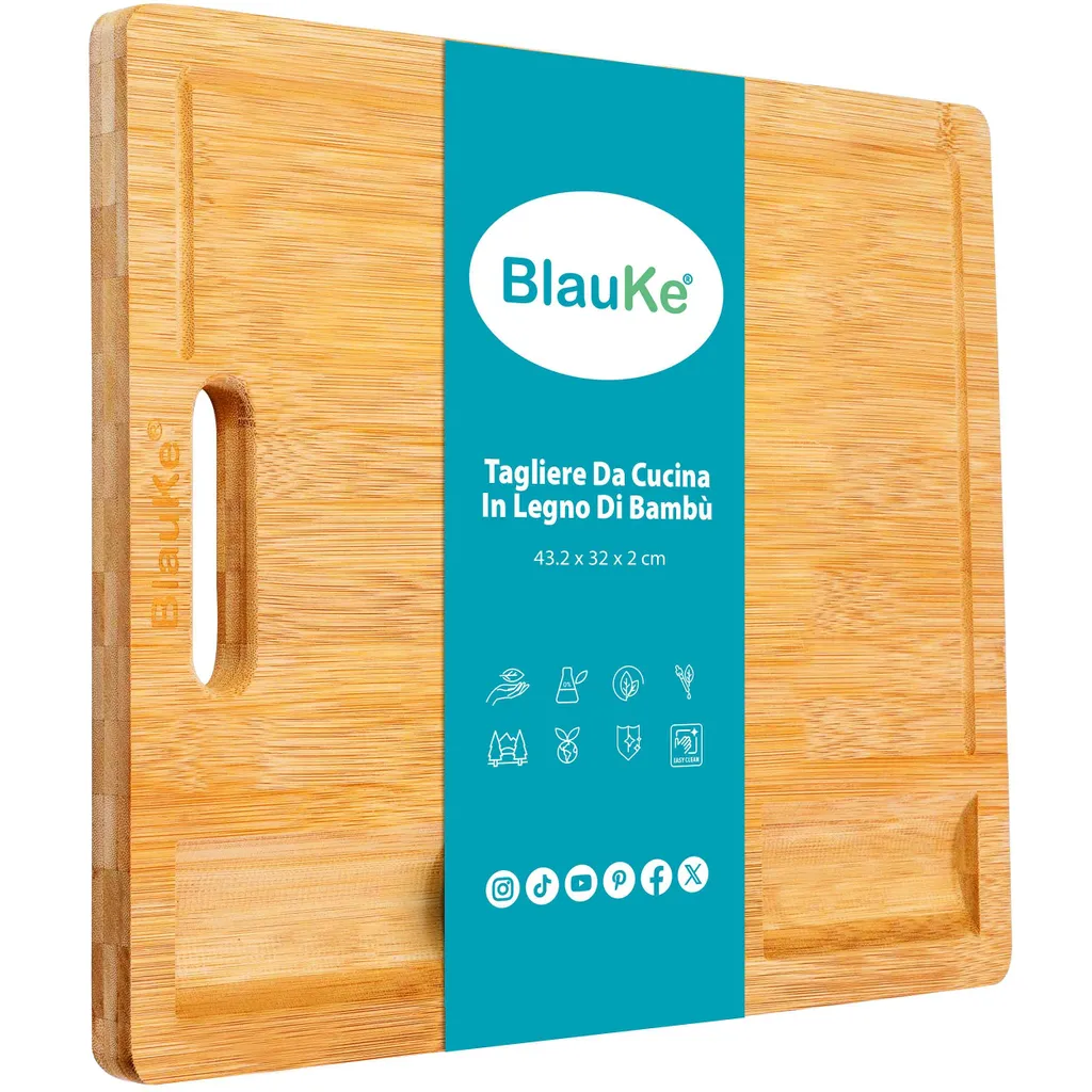 Tagliere in Bambù Antibatterico Ecologico 43x32cm - Scelta Sana