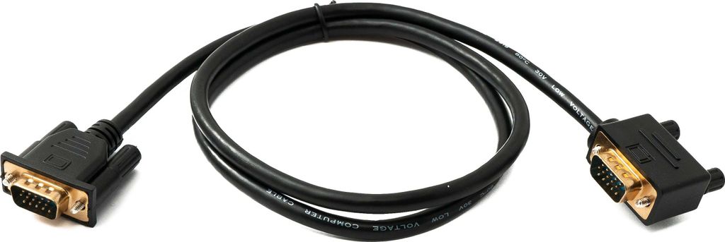 SYSTEM-S D Sub15 Kabel 100 cm HD VGA 15 Pin Stecker zu Stecker DB15 Winkel Right Angled