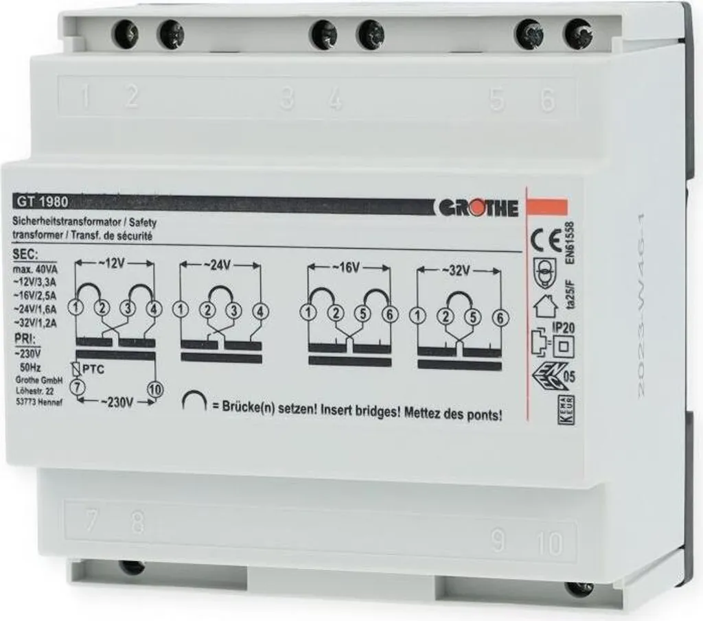 Transformateur basse tension GROTHE avec sorties multiples 12-32V - 3