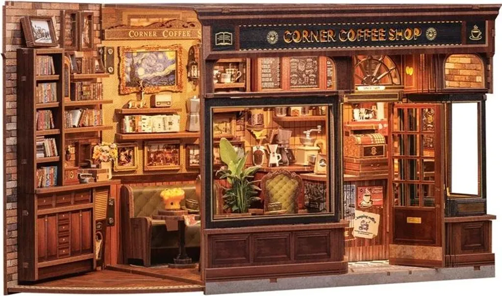 Maquette Miniature DIY Café de Londres Puzzle 3D Bois 294 Éléments Kit