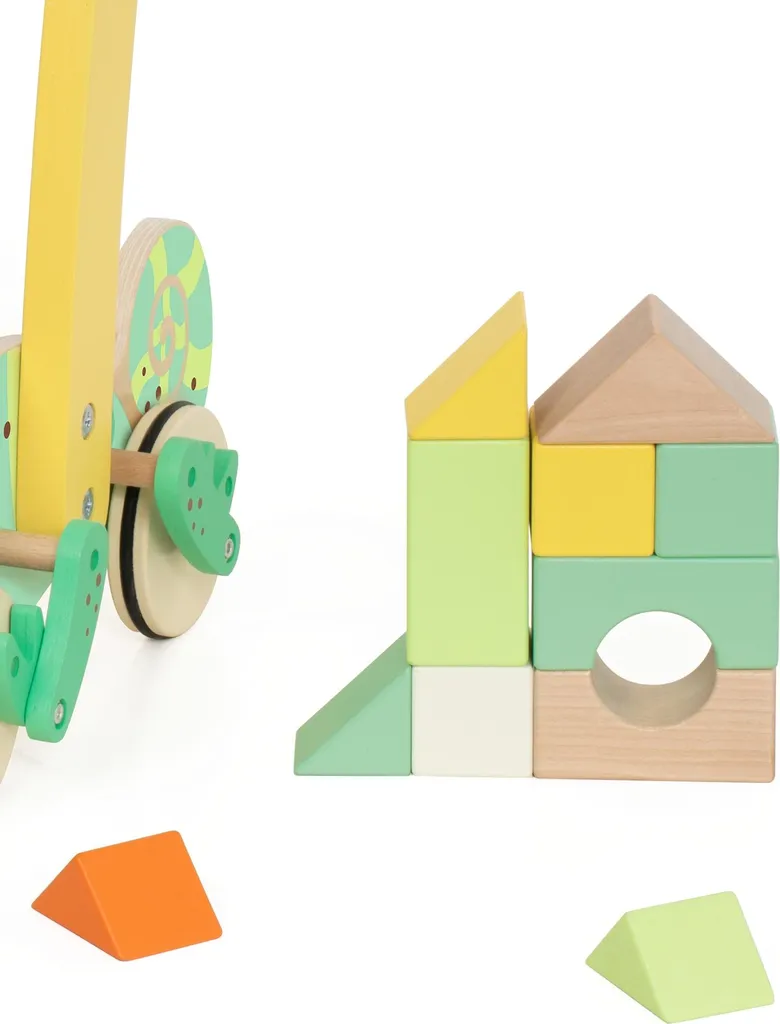 Trotteur en bois Caméléon stable avec blocs de construction - 7