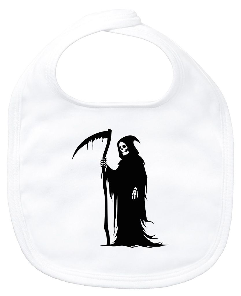 Huuraa Baby Lätzchen Sensenmann Tod White Klettverschluss Baumwolle Latz Geschenkidee