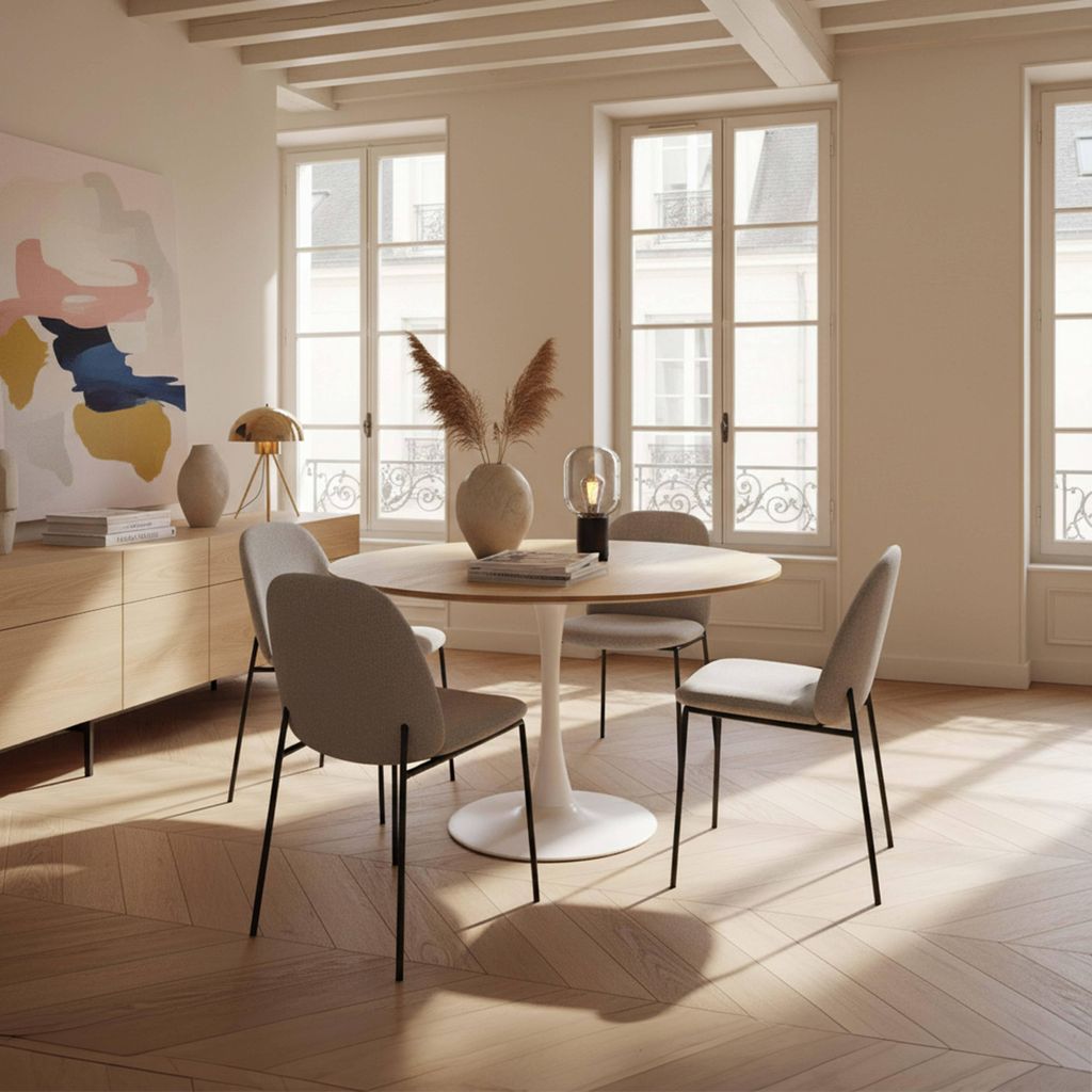 Runder Esstisch für 4 Personen T100 cm Holz - Oviala Darwin Produktbild 