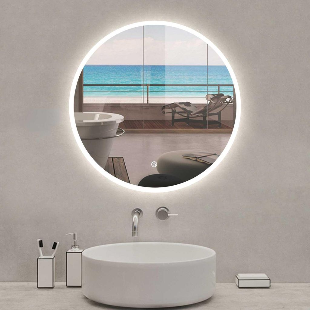 Miroir de Salle de Bain LED Rond 80cm, avec antibuée, Image du produit 