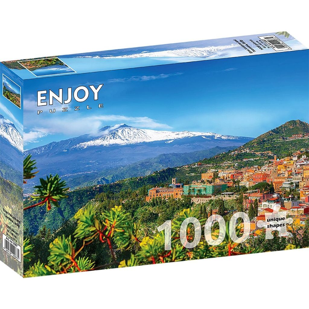 Puzzle 1000 piese Enjoy – Etna Volcano and Taormina, Sicily Zdjęcie produktu 