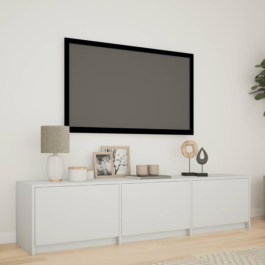 Fernsehschrank mit LED Weiß 165 x 34 x 40 cm Holzwerkstoff - TV-Schränke DE619