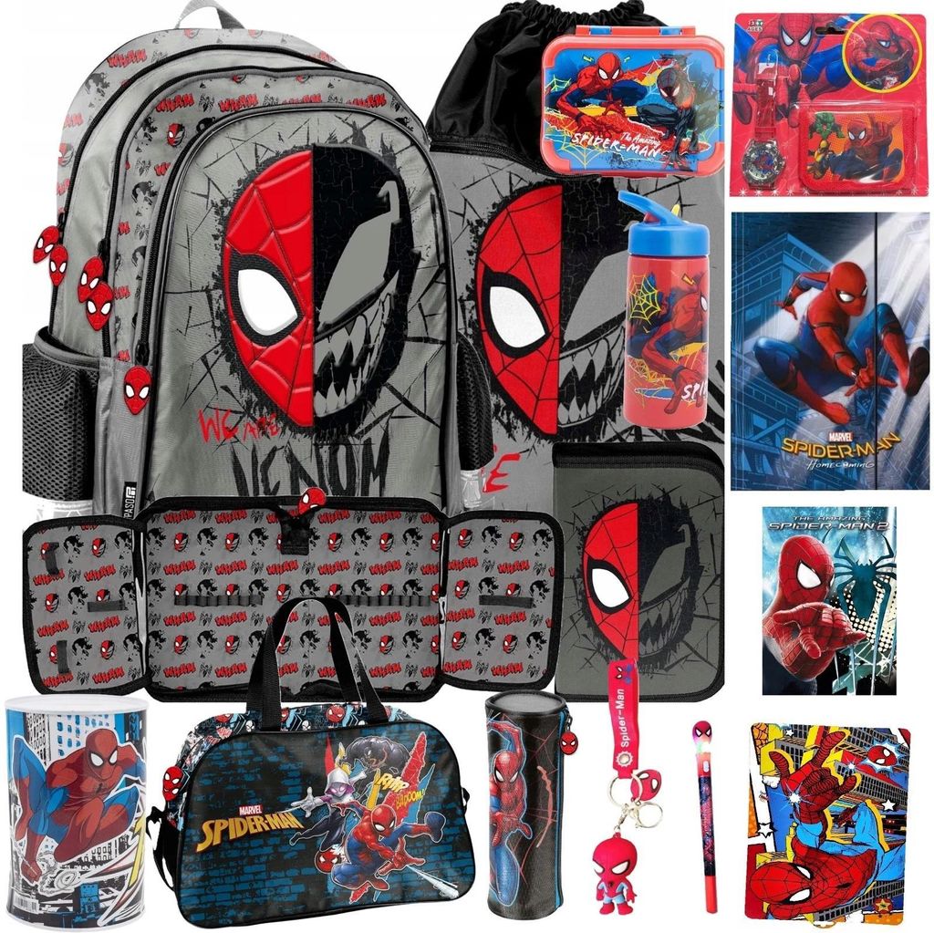 Set da 15 pezzi SPIDER-MAN: zaino, cartella, astuccio, Immagine del prodotto 