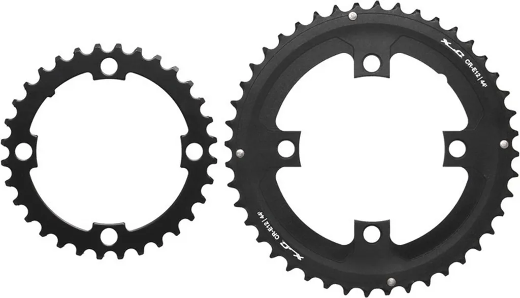 Plateau Vélo Électrique XLC CR-E12 Acier BCD 104mm 32/44 Dents Noir 2 Pcs