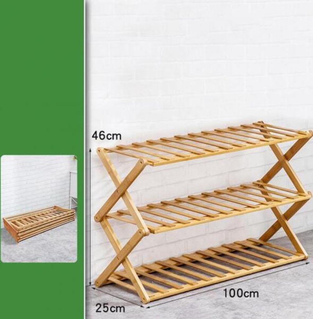 360Home Bambus Schuh Regal Schuhregal shoerack schrumpfen und falten mobil