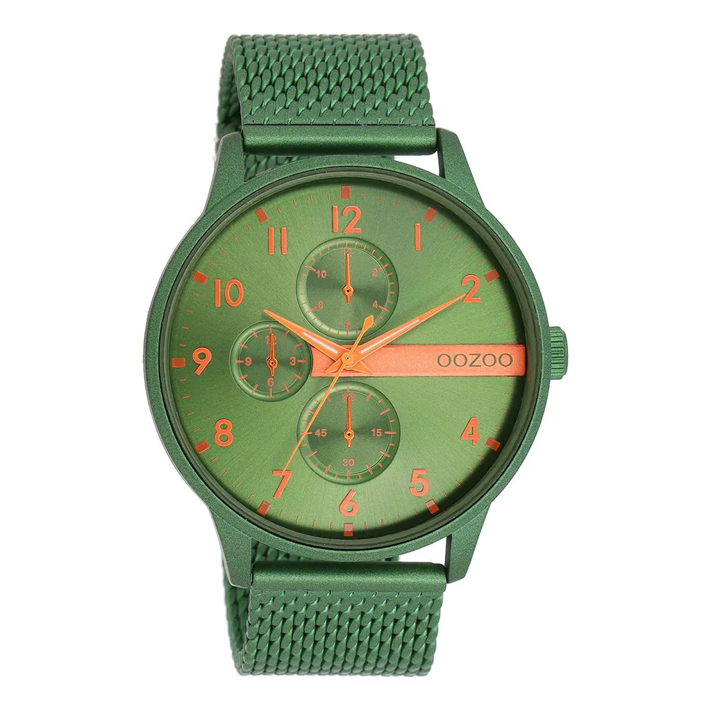 Montre homme lisible et robuste - Montre Oozoo quartz vert métal