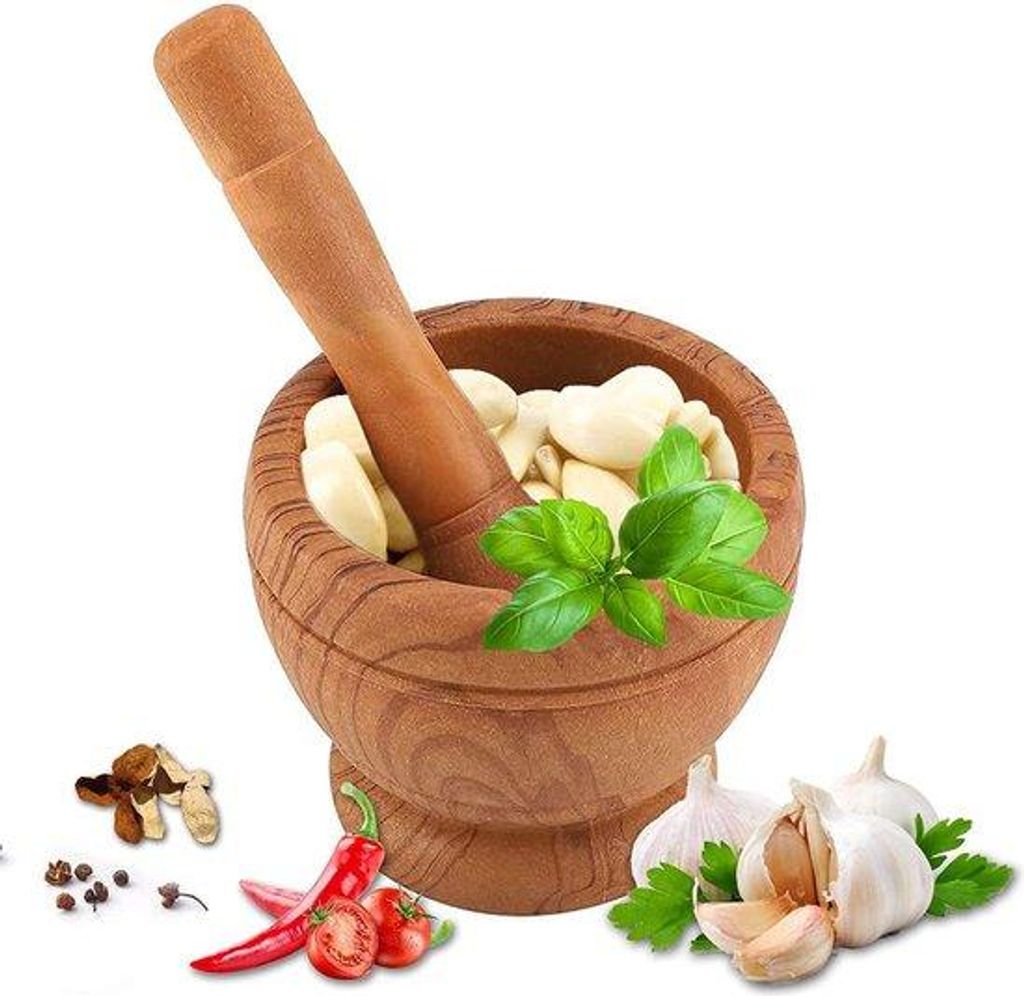 Knoflobberker, nachhaltig, Gewürze, Kräuter - Knoblauchquetscher, 3-in-1 Kräuterstampfer und Mörser