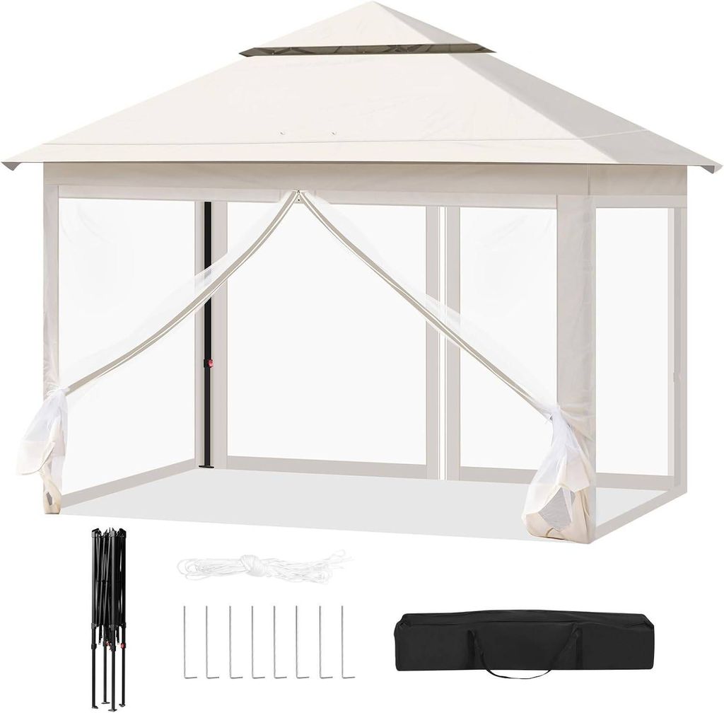 WOLTU Pavillon 3x3 m, Moskitonetz, wasserdicht stabil, Produktbild 