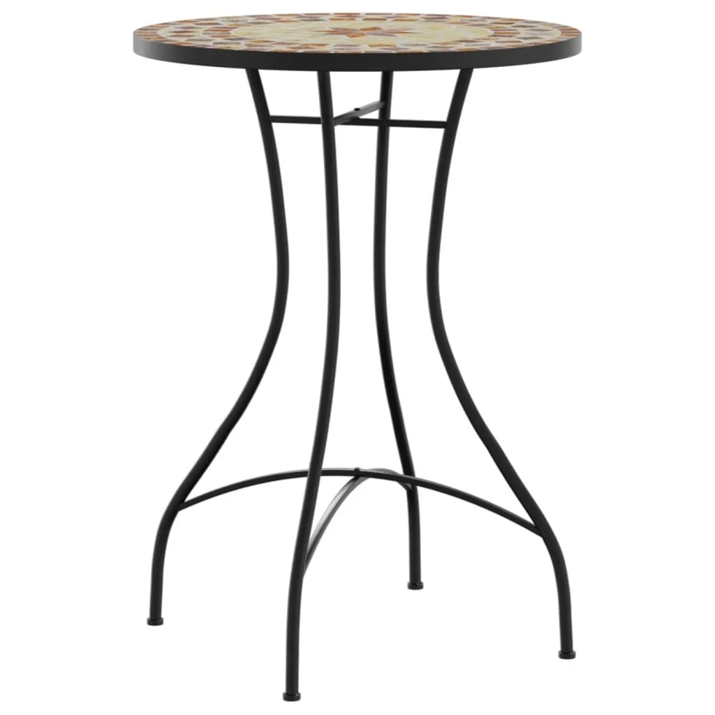 Table de jardin ronde en mosaïque de céramique terracotta ø50 cm vidaXL