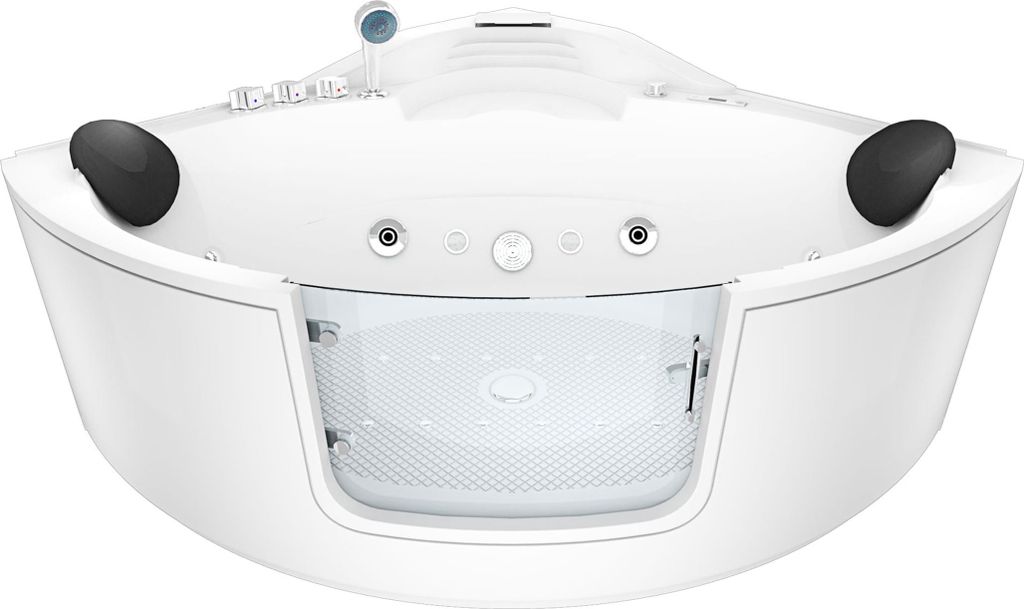 Whirlpool Pool Badewanne Eckwanne Wanne W60-TH-SC 140x140cm mit Tür Walk-in-Pool