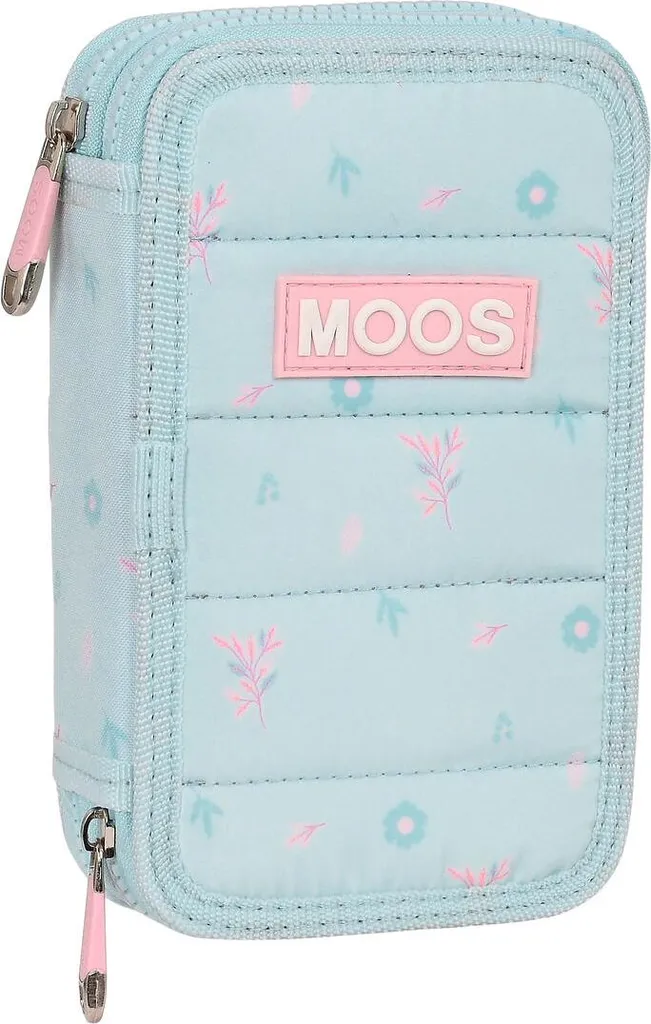 Trousse double compartiment Moos Garden avec 28 fournitures scolaires