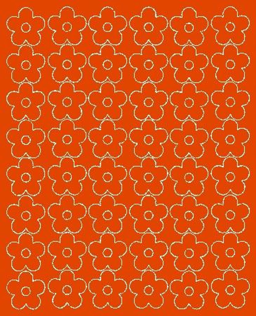 Wandaufkleber Blumen 3 cm 48 Stück orange matt