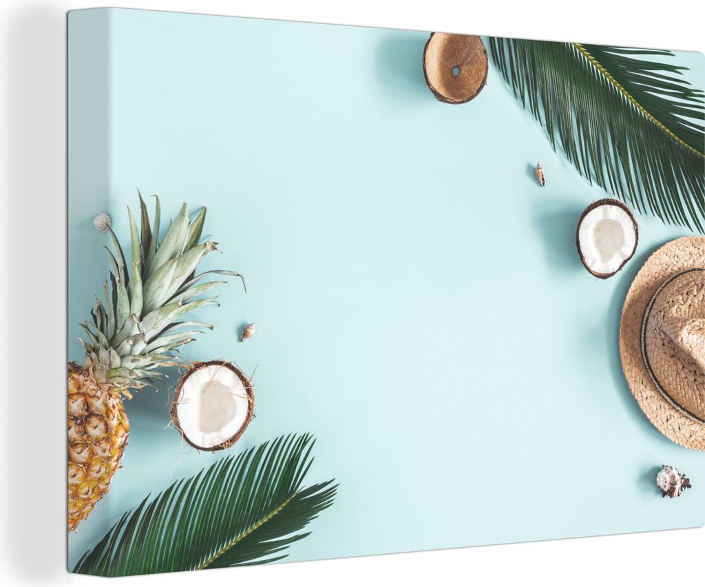 OneMillionCanvasses - Leinwandbilder - 140x90 cm, Sommer - Obst - Blau, Wandbilder Kunstdruck Wanddekoration