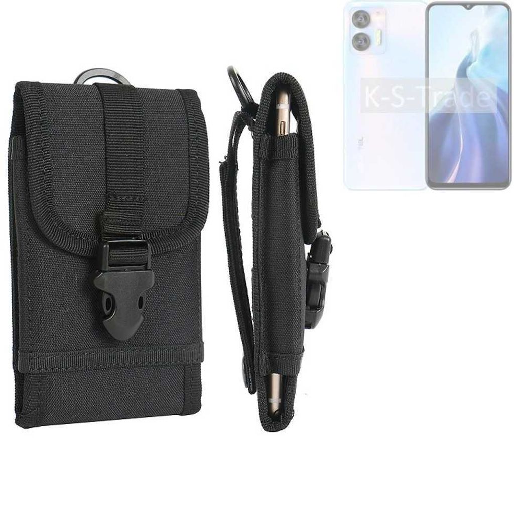 K-S-Trade Holster Handy Hülle kompatibel mit Oukitel C35 Holster Handytasche Gürtel Tasche Schutz Hülle Robust Outdoor schwarz