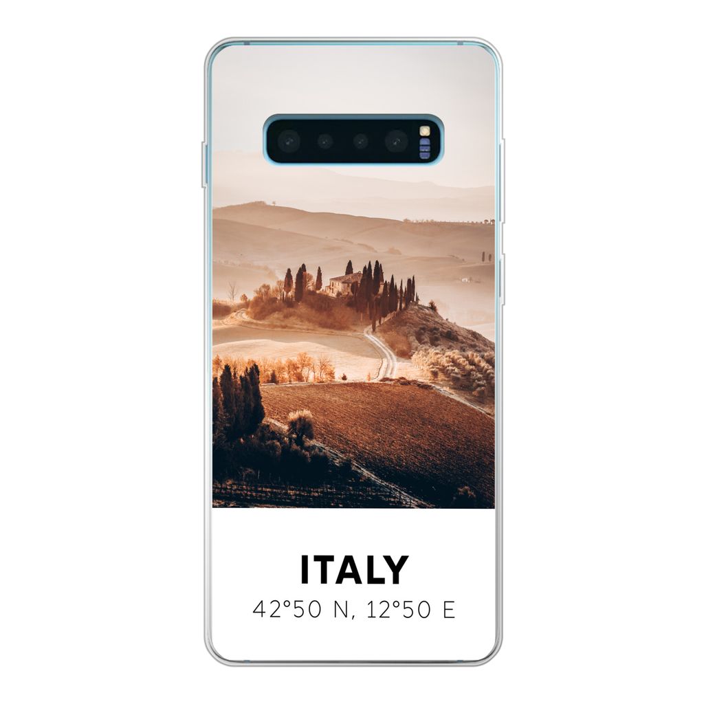 MuchoWow Handyhülle Schutzhülle Hülle für Samsung Galaxy S10 Plus Toskana - Italien - Sommer Silikon Softcase Handy Hülle - Schutzhülle
