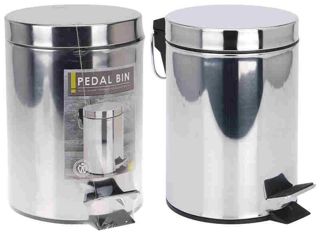 Pedaalemmer RVS - Mülleimer 3 Liter silber mit Inneneimer