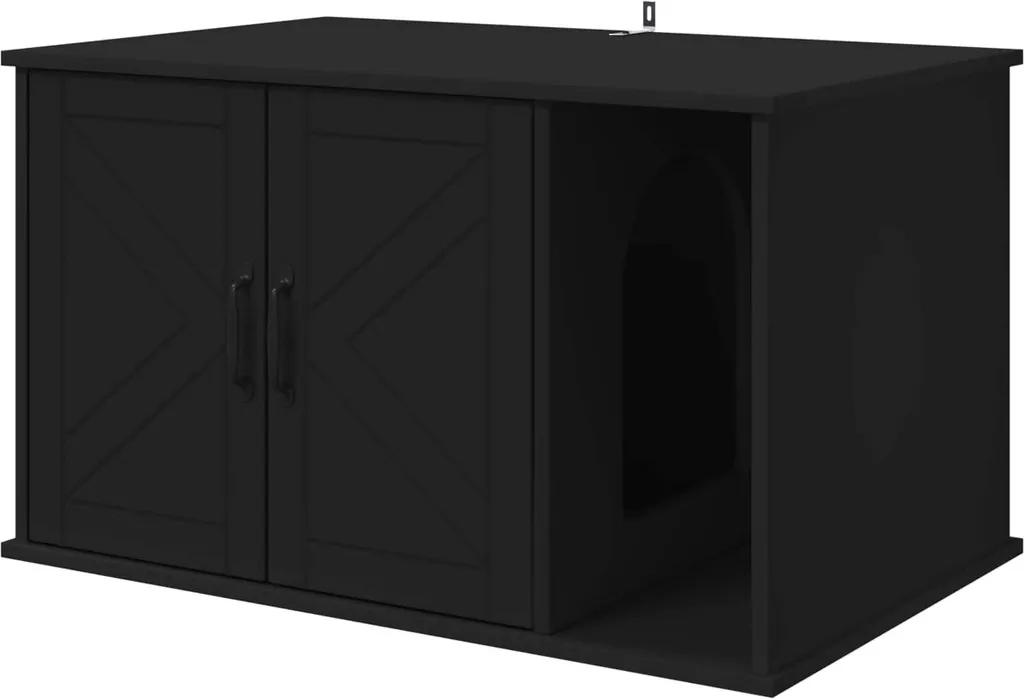 SYFAX™ Luxury Cat Cabin Black Wood | Eccellenza e Comfort 85cm