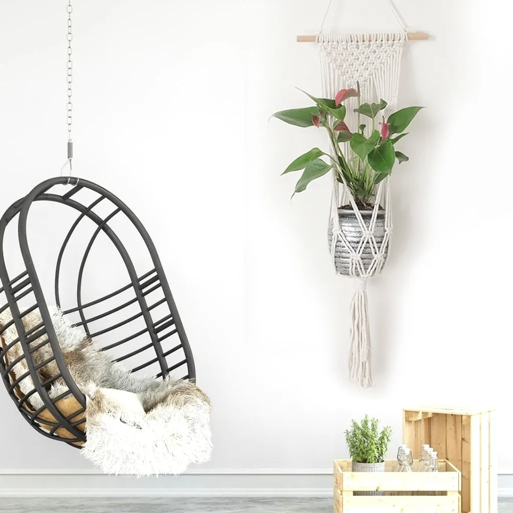 Appendino per Piante in Macramè - Supporto Vasi Fiori Boho Chic