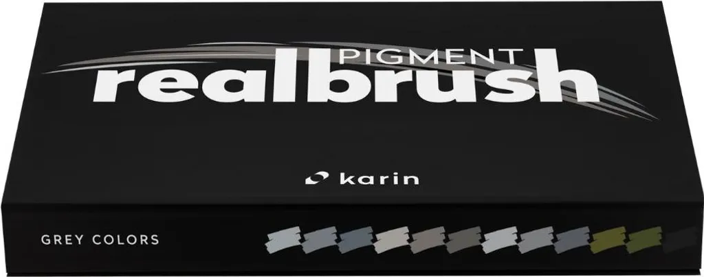 Karin Realbrush Pigment Marker Grey Set 12 Pezzi | Pennelli per Artisti