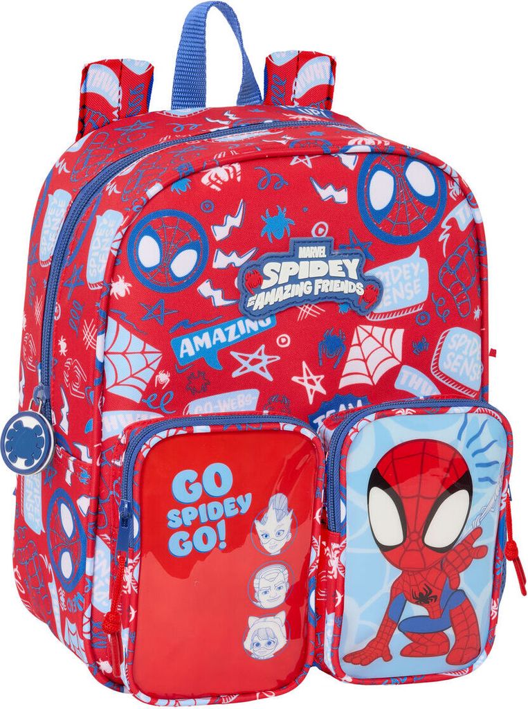 Schulrucksack Spider-Man Rescue Blau Rot 22 x 27 x 10 cm