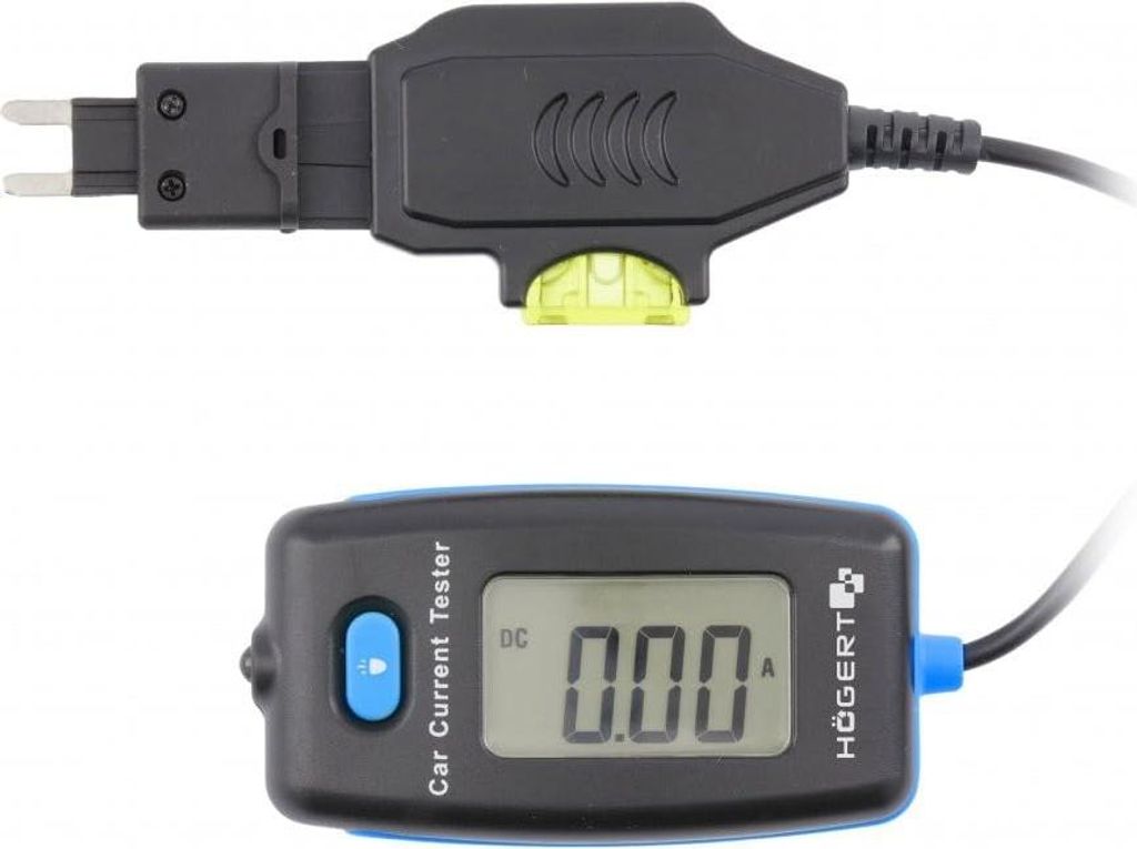 Högert Technik Auto-Strommesser Multimeter 12V DC KFZ, Digital LCD-Anzeige, MTA-Sicherungsstecker, Strommessgerät Fahrzeug Fehlerdiagnose Amperem...
