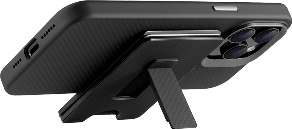 Porte-Carte Magnétique pour iPhone - Support Vidéo Intégré Noir Edizard - 2