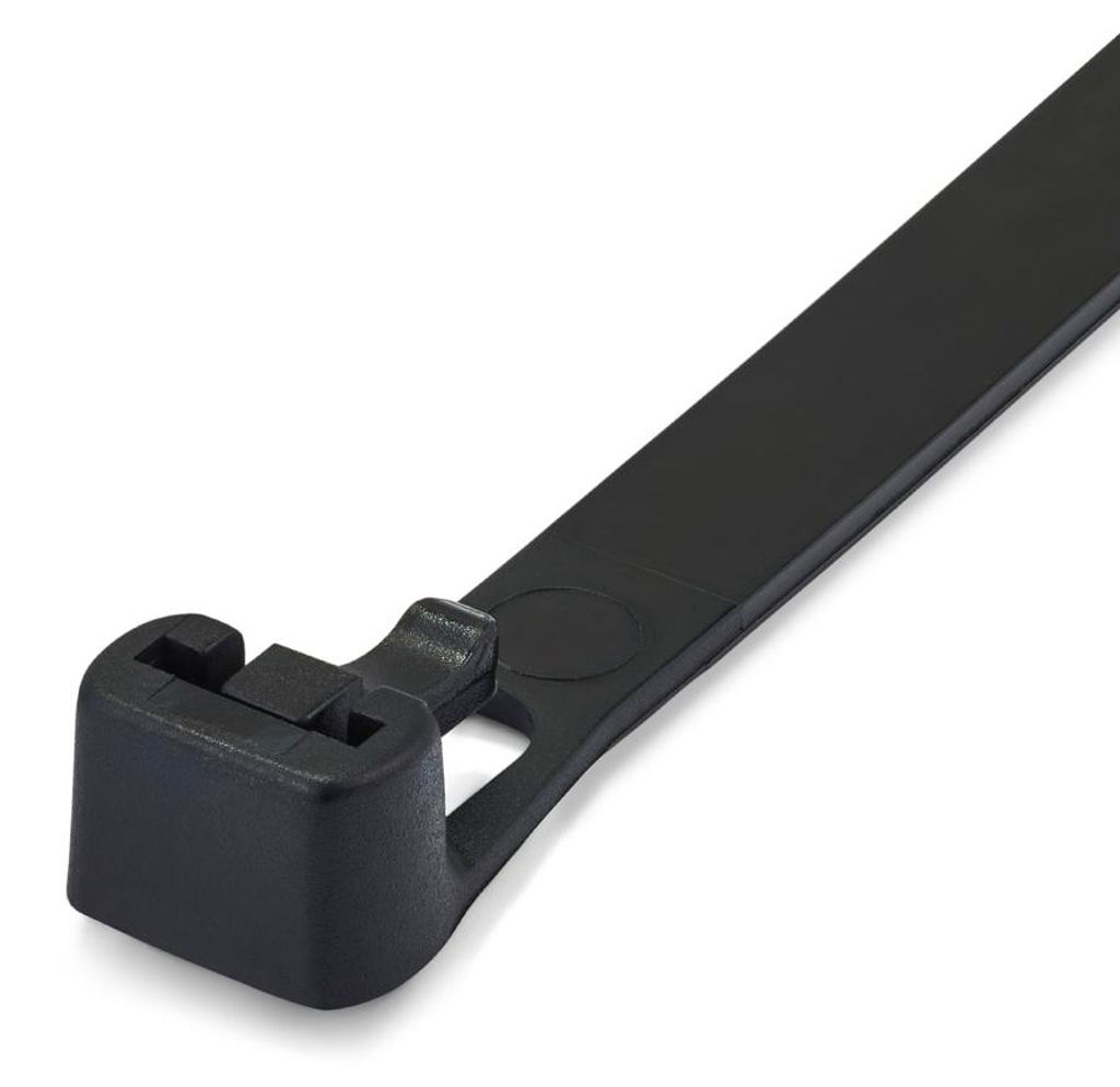 Kabelbinder wiederlösbar 370 x 7,6 mm Schwarz 100 Stück Produktbild 